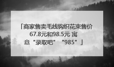 商家售卖毛线钩织花束售价67.8元和98.5元 寓意“录取吧”“985”